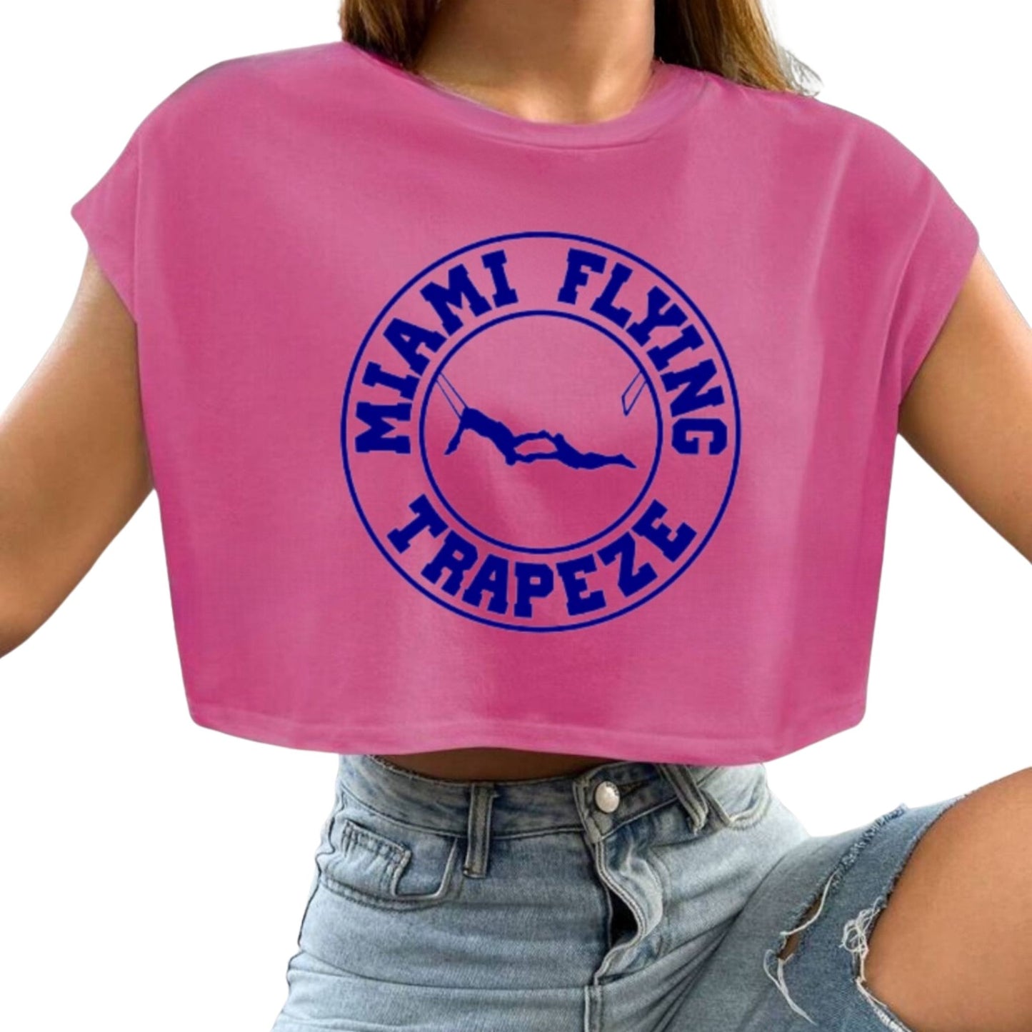 Miami Flying Trapeze Crop Top – Colorful & Sublimated Logo (XS–M)
