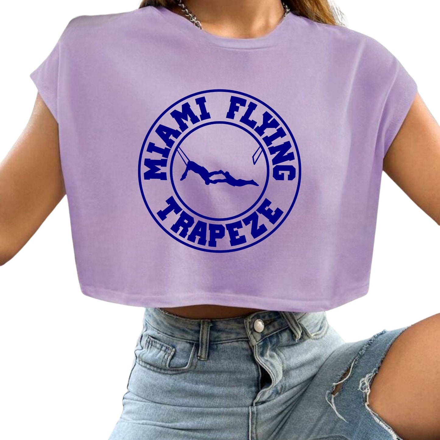 Miami Flying Trapeze Crop Top – Colorful & Sublimated Logo (XS–M)
