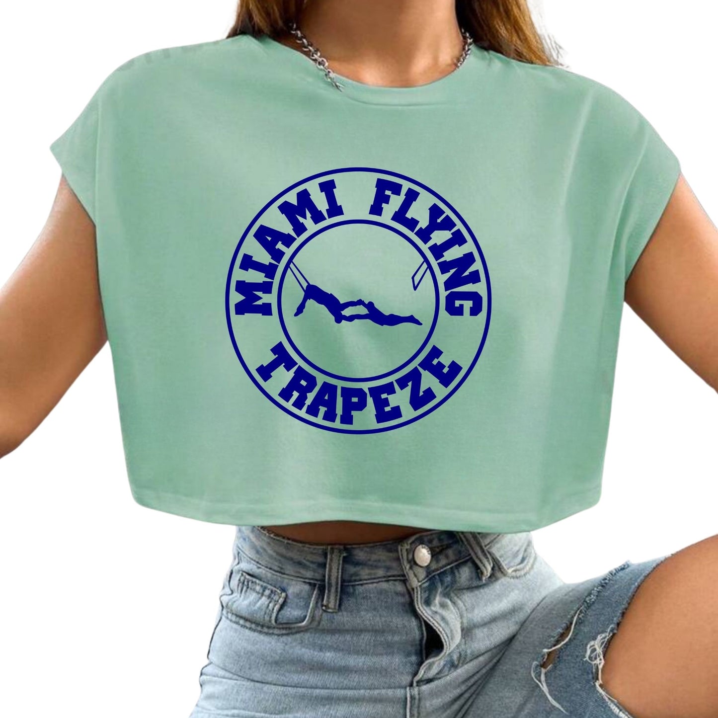 Miami Flying Trapeze Crop Top – Colorful & Sublimated Logo (XS–M)