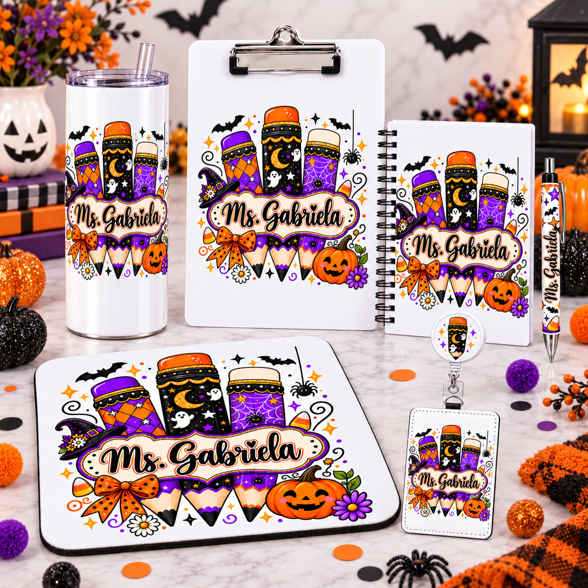 Build your own personalized Halloween Pencil Teacher gift bundle
