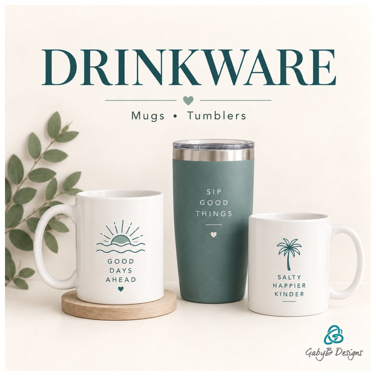 Drinkware collection by Gaby B Designs