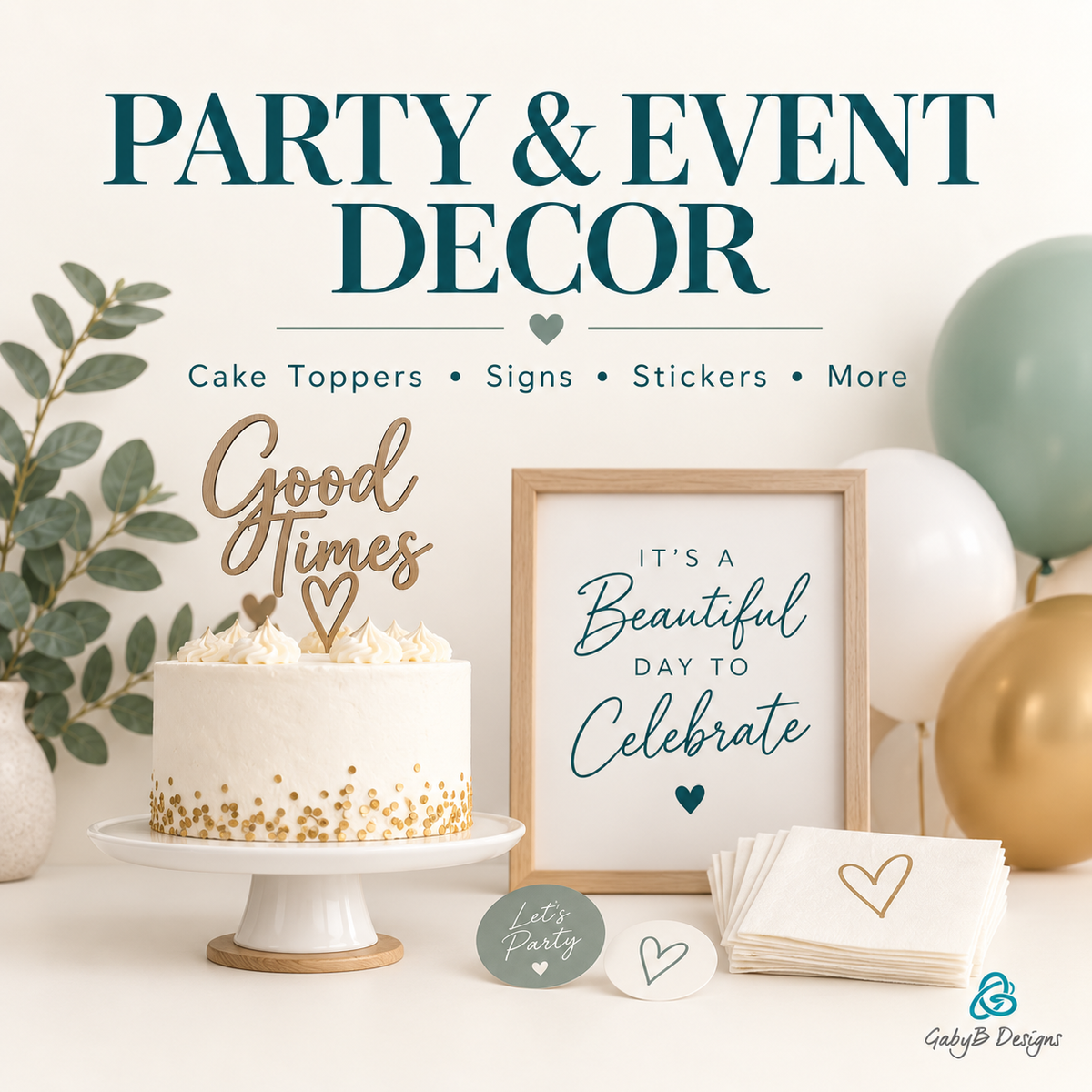 Party and Event Decor collection by Gaby B Designs
