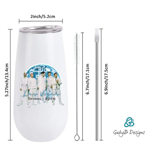 Backstreet Boys Sphere Tour Champagne Tumbler – 2025 & 2026 Editions (6oz, White or Black)