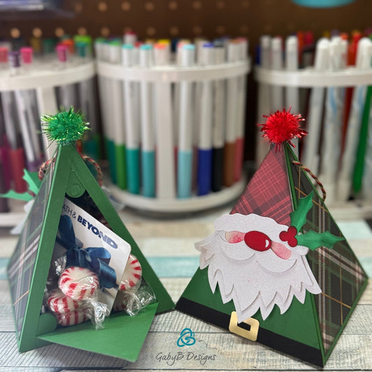 3D Santa Christmas Tree Treat Box filled with candies