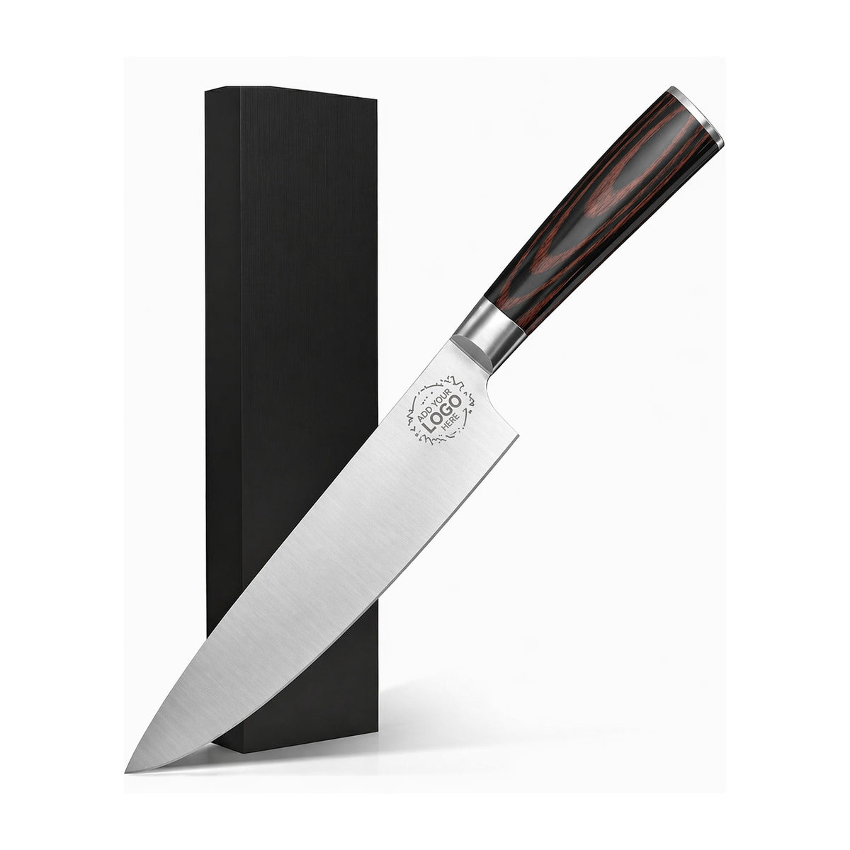 Personalized engraved bamboo cutting board and knife set