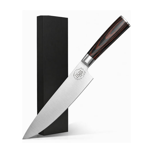 Personalized engraved bamboo cutting board and knife set
