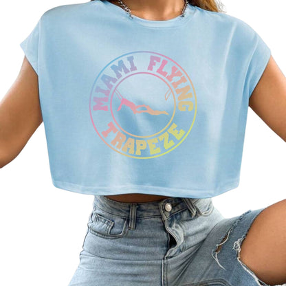 Miami Flying Trapeze Crop Top – Colorful & Sublimated Logo (XS–M)