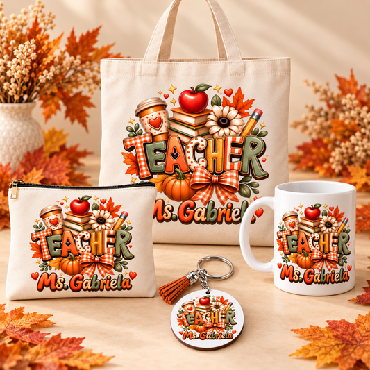 Four-piece autumn teacher set together