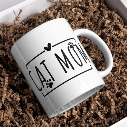 Cat Mom mug included in personalized mug and tote gift set