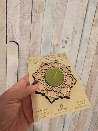 Birthday Mandala Tea Light Holder & Keepsake Card