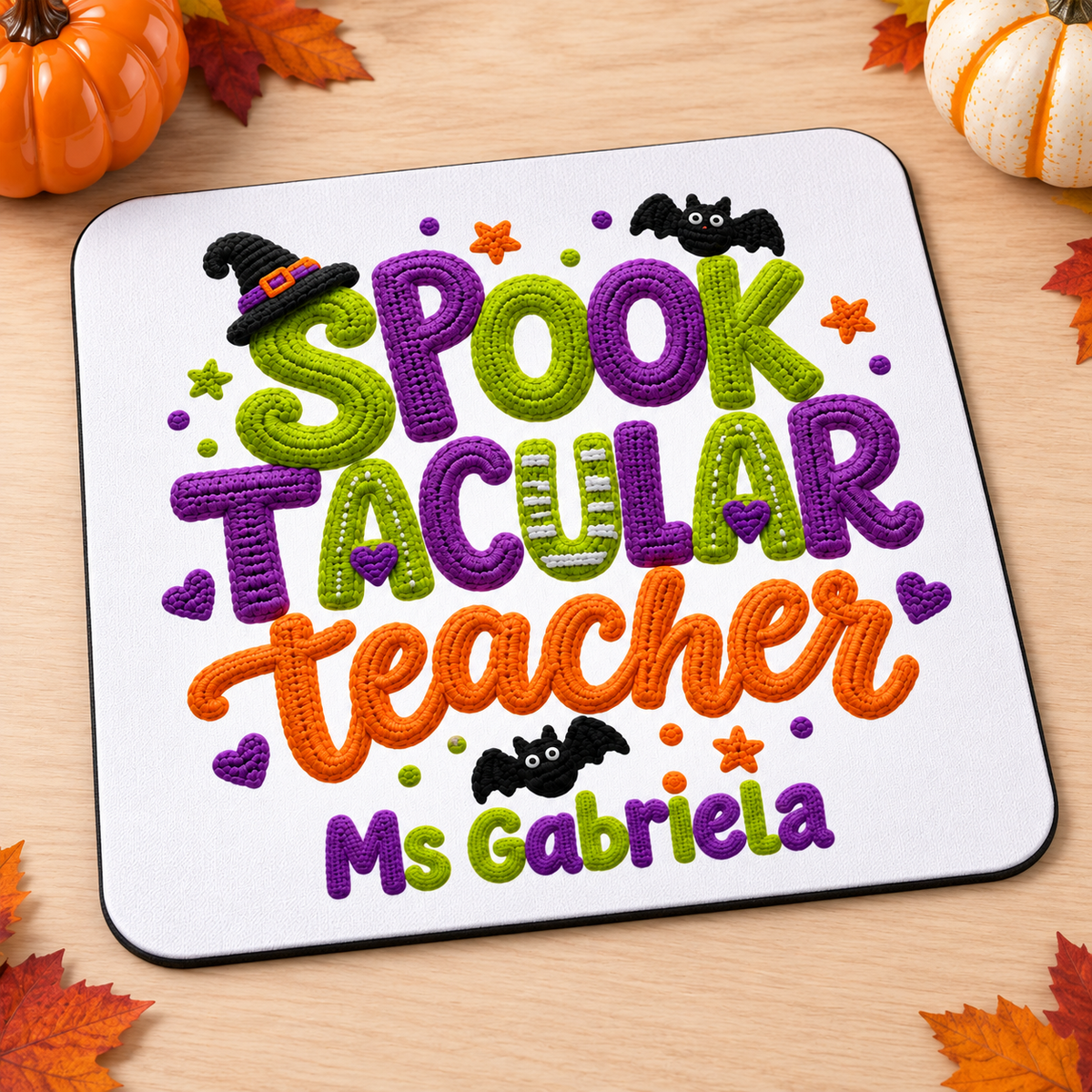 Personalized Spooktacular Teacher teacher mouse pad with custom name