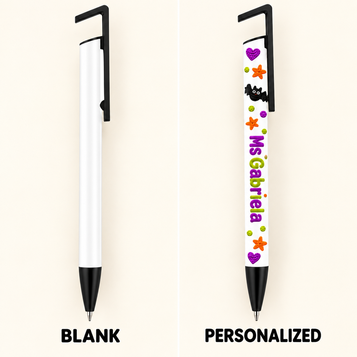 Actual pen blank versus personalized pen