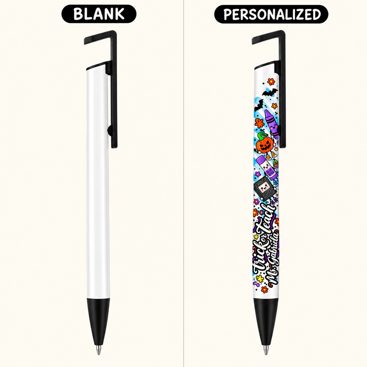 Actual pen blank versus personalized pen