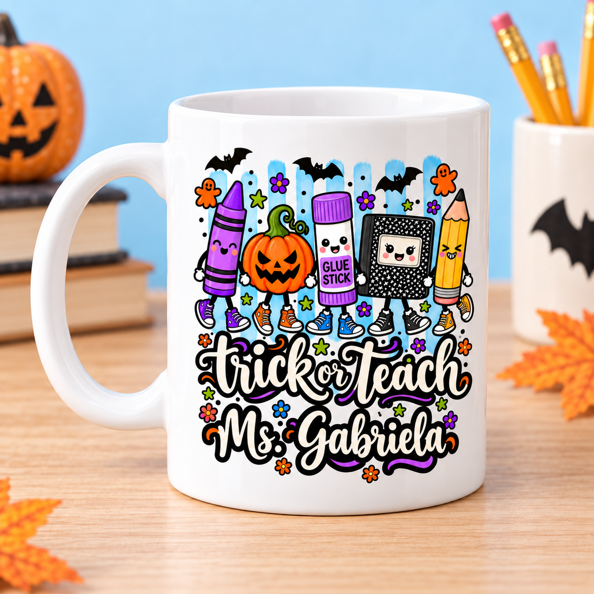 Personalized Trick or Teach Mug | Halloween Teacher Gift
